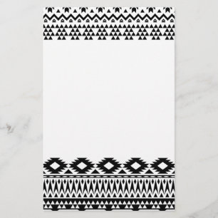 Papelaria Padrão geométrico do vetor Aztec preto e branco