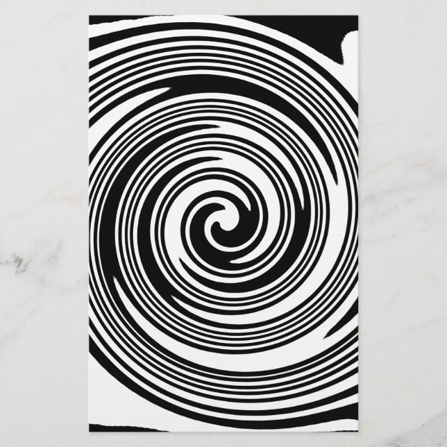 Papelaria Padrão giratório preto e branco (Frente)