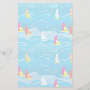 Papelaria Padrão Neon Yacht