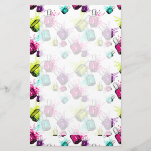 Papelaria Padrão Polonês Neon Nail