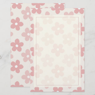 Papelaria Padrão Retroativo das Flores de Margarida Rosa