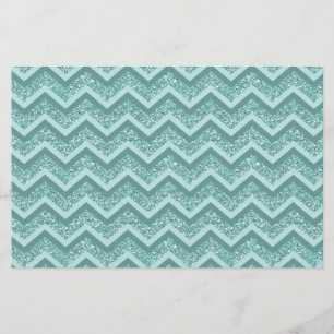 Papelaria Padrão Turquesa Glitter ZigZag