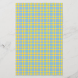 Papelaria Padrão Xadrez Azul Amarelo