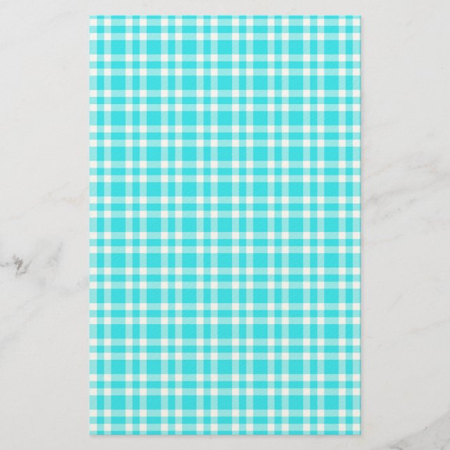 Papelaria Padrão Xadrez Azul Branco (Frente)
