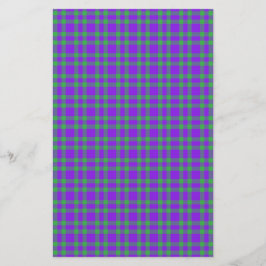 Papelaria Padrão Xadrez Verde Roxo