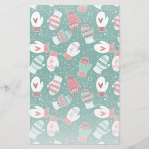 Papelaria Padrões de Mittens de Natal Cozy no inverno