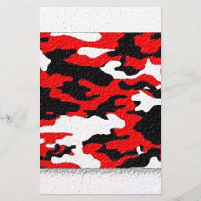 Papelaria Padrões Vermelhos de Camuflagem (Frente)