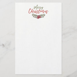 Papelaria Página estacionária floral da grinalda | do Natal