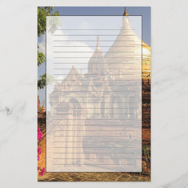 Papelaria Pagode Dhamma Yazaka em Bagan (Pagan), Myanmar (Frente)