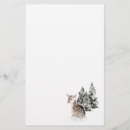 Papelaria Paisagem de Neve Invernal Fawn