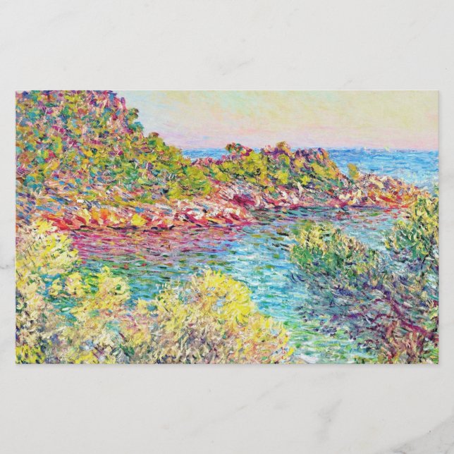 Papelaria Paisagem perto de Monte Carlo (por Claude Monet) (Frente)