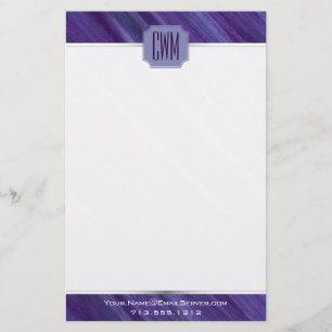 Papelaria Paixão Roxo Monograma Violeta De BrushAVE