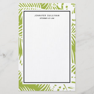 Papelaria Palma Verde Deixa Padrão Florestal Tropical