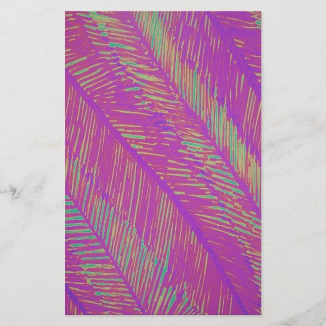 Papelaria Palmas de Neon Roxo (Frente)