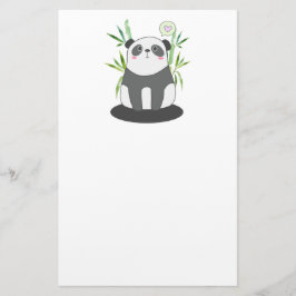 Papelaria Panda branca e negra em bambu