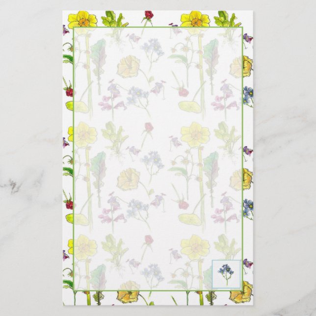 Papelaria Panteras de Daffodils Planta De Desenho Botânico (Frente)