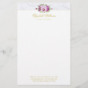 Papelaria Panteras de Vintagem Floral Roxo