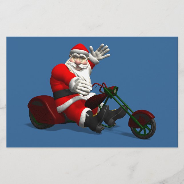 Papelaria Papai Noel Em Trike (Frente)