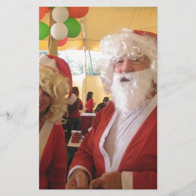 Papelaria Papais noeis e Celebração de Natal da Sra. Claus - (Frente)