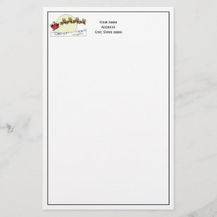 Papelaria Papais noeis Reindeer Sobre A Cidade Coberta De Ne