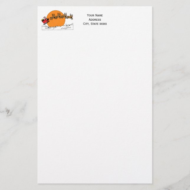 Papelaria Papais noeis Reindeer Sobre A Lua Urbana Coberta D (Frente)