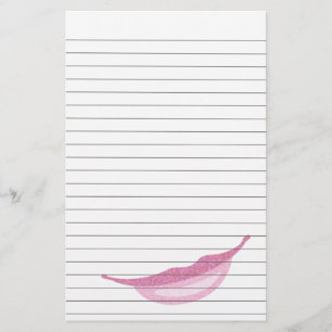 Papelaria Papel alinhado com sorriso no rosa Glittery