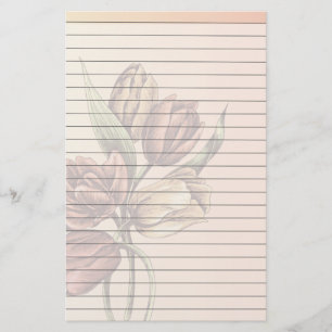 Papelaria Papel alinhado com tulipas