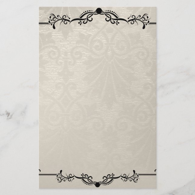 Papelaria Papel antigo Creme de Papel preto (Frente)