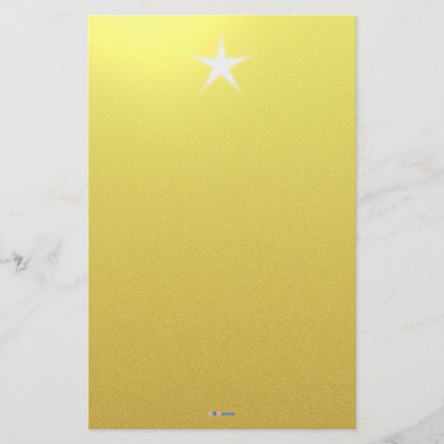 Papelaria Papel branco do ouro da estrela (Frente)