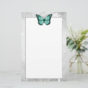 Papelaria Papel Brilhante de Borboleta Teal