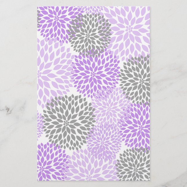 Papelaria Papel De Arranque Para Lavanda Roxo Dahlia (Frente)