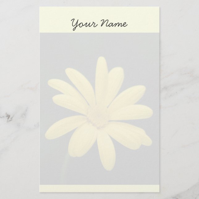 Papelaria Papel de carta amarelo da margarida (Frente)