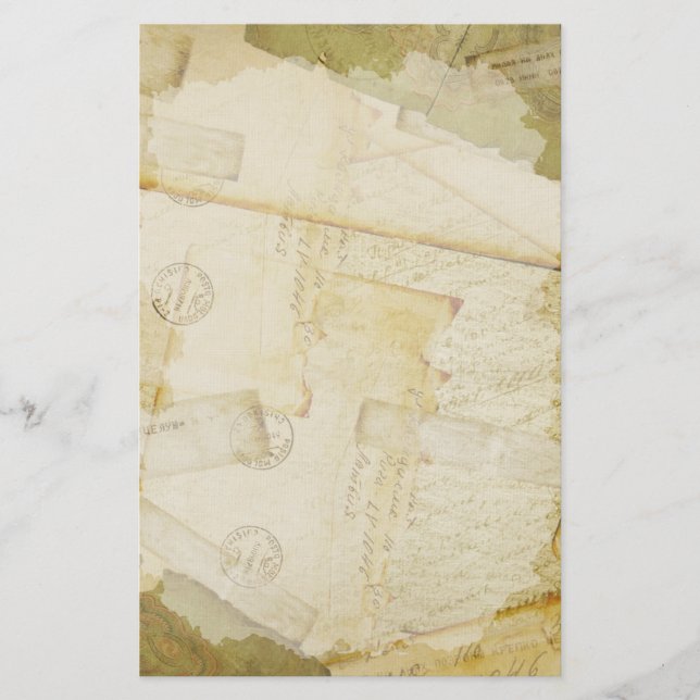 Papelaria Papel de Carta Antiga em Camadas (Frente)