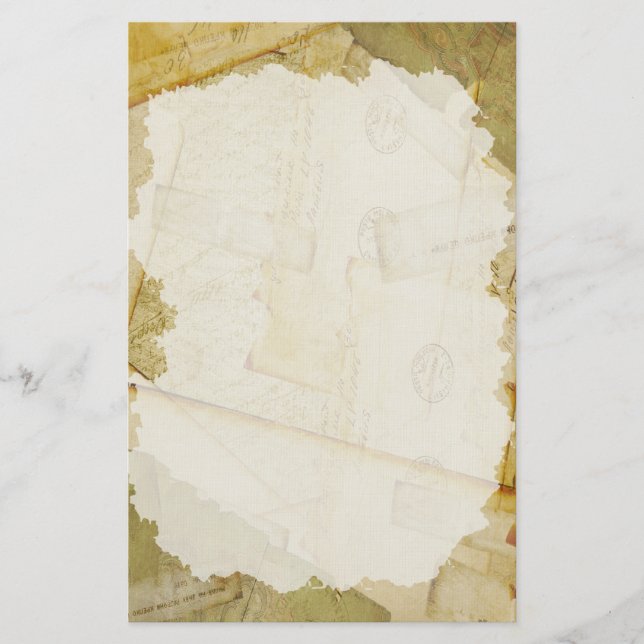 Papelaria Papel de carta antiga nostálgica (Frente)