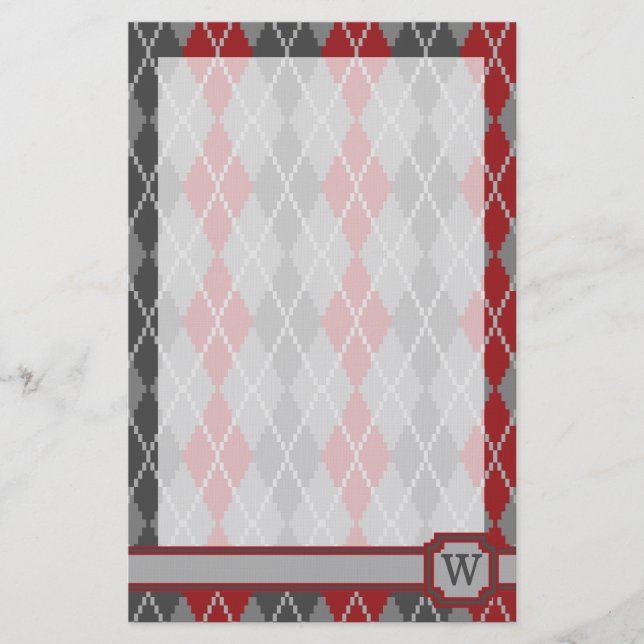 Papelaria Papel de Carta Ashes e Embers Argyle (Frente)