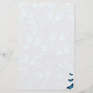 Papelaria Papel de carta azul da borboleta