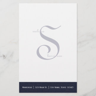 Papelaria Papel de carta azul escuro personalizado