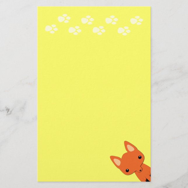 Papelaria Papel de carta bonito da raposa (Frente)