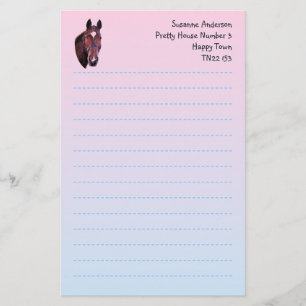 Papelaria Papel de carta bonito do cavalo