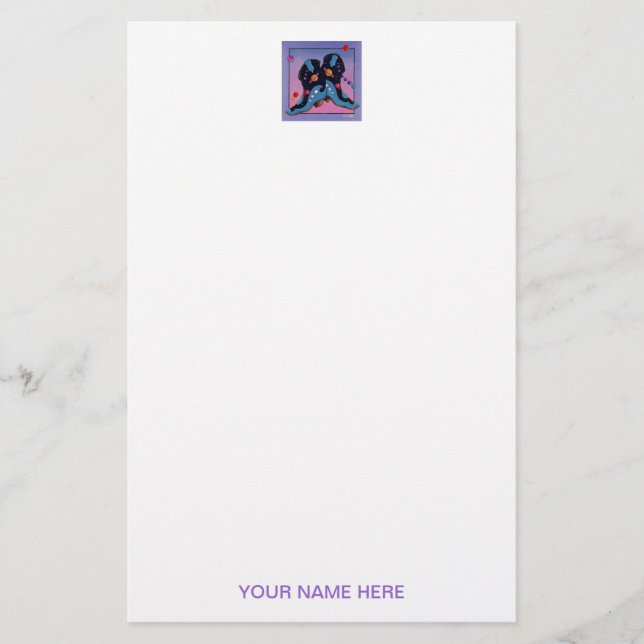 Papelaria Papel de carta - Boots do Cowboy Meia-Noite (Frente)