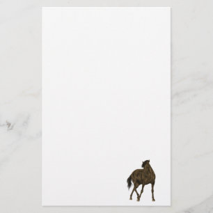 Papelaria Papel de Carta Branca de Cavalo Marrom