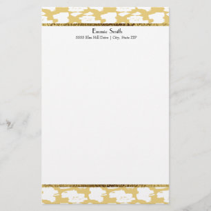 Papelaria Papel de Carta Branco Dourado Amarelo-Amarelo