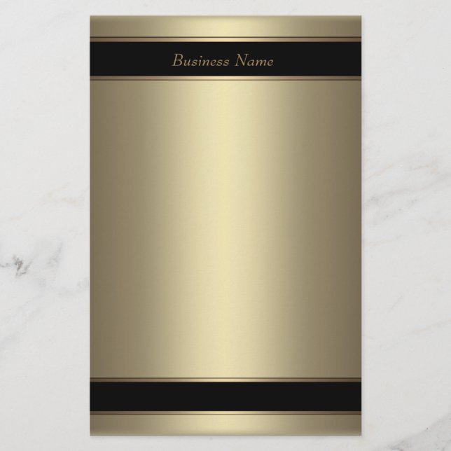 Papelaria Papel de carta Bronze preto bege metálico (Frente)