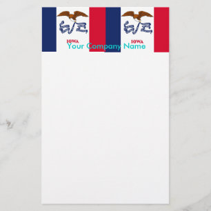 Papelaria Papel de carta com a bandeira de Iowa