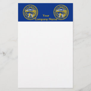 Papelaria Papel de carta com a bandeira de Nebraska