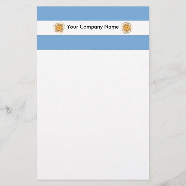Papelaria Papel de carta com bandeira da Argentina (Frente)