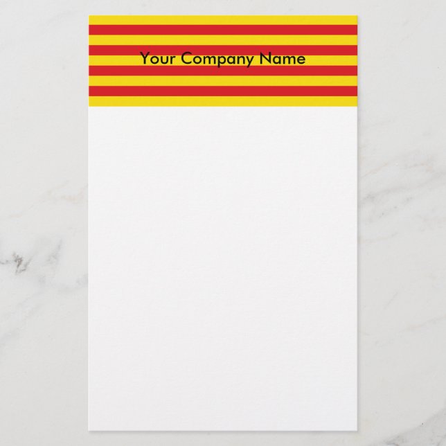 Papelaria Papel de carta com bandeira da Catalunha (Frente)