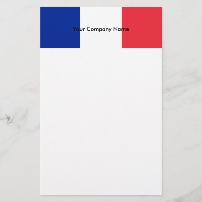 Papelaria Papel de carta com bandeira da França (Frente)