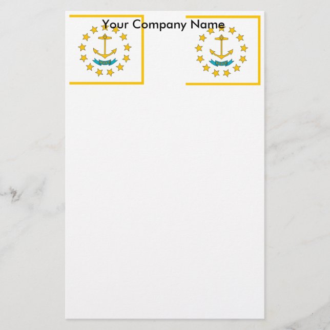 Papelaria Papel de carta com bandeira de Rhode Island (Frente)
