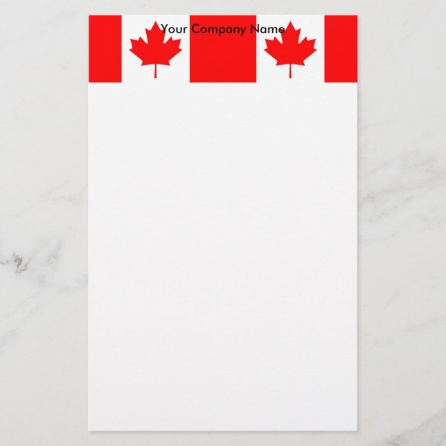 Papelaria Papel de carta com bandeira do Canadá (Frente)